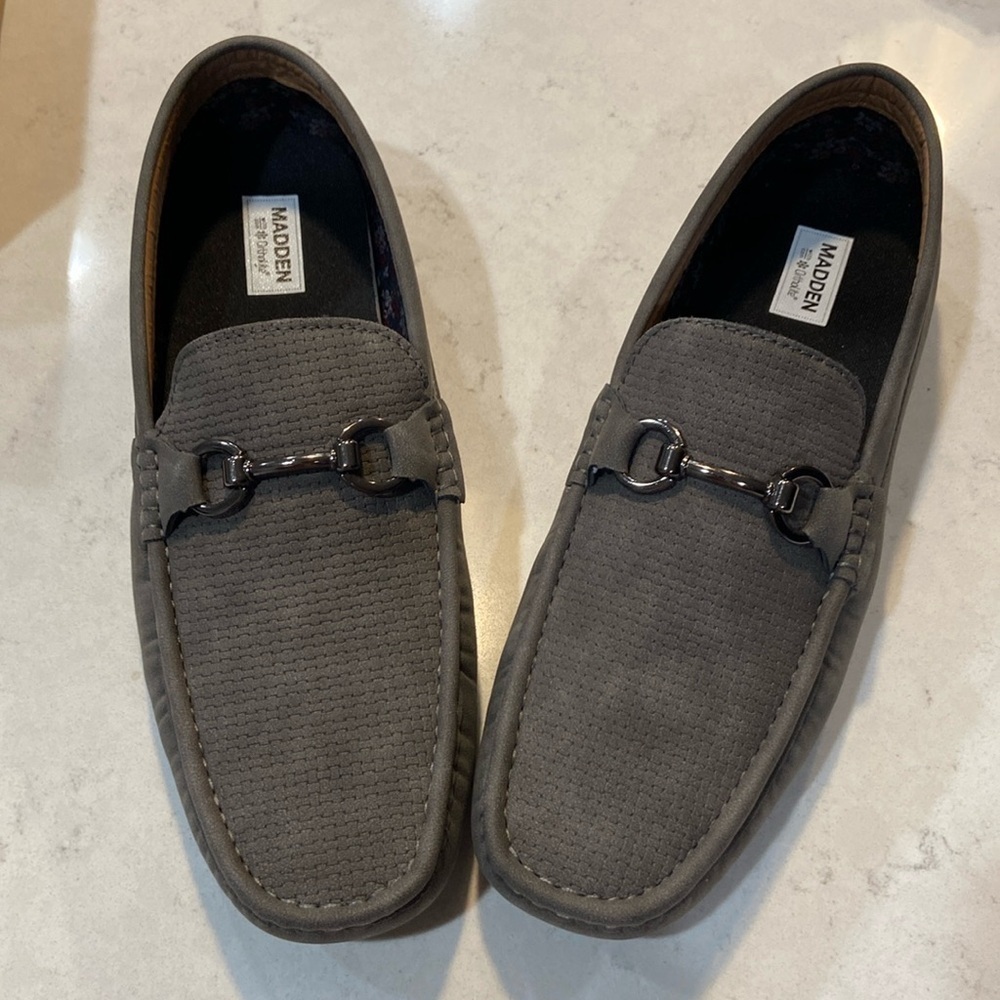 NWB Steve Madden M-Dashing grey suede Loafer Mens size 12 Ortholite